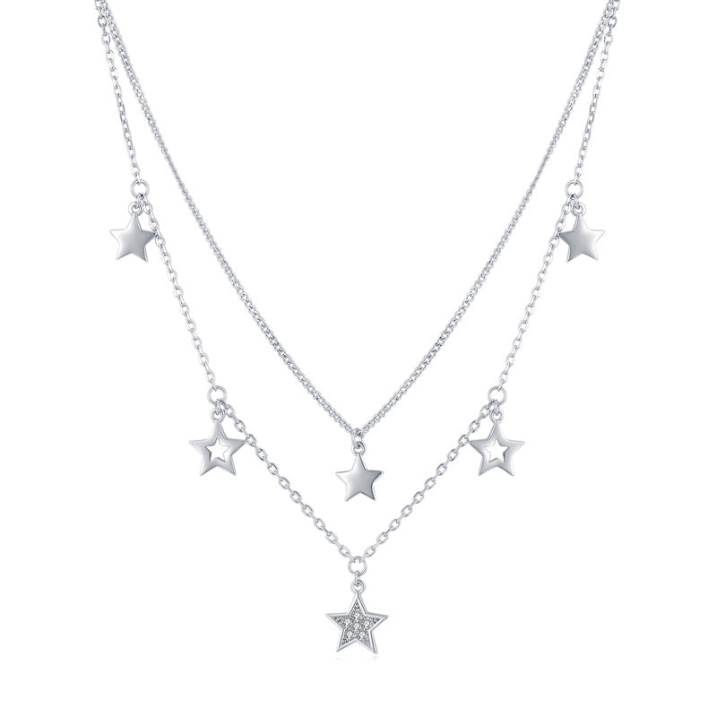 TRIBE 6 star silver necklace