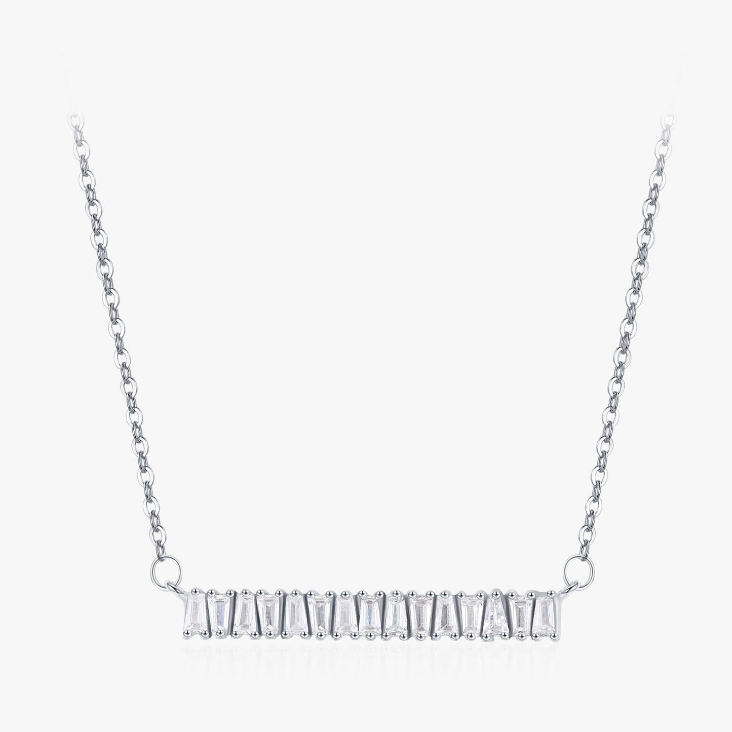 TRIBE Gatsby bar silver necklace