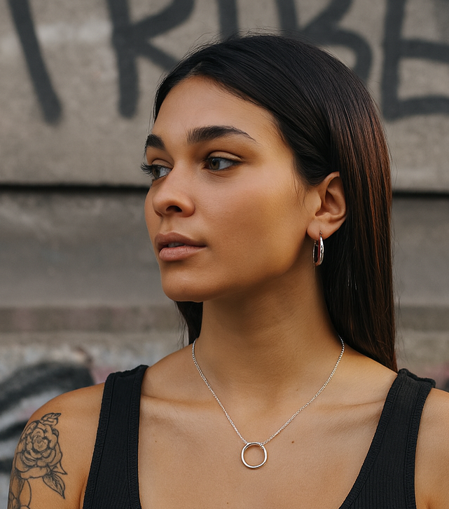 TRIBE silver ring necklace