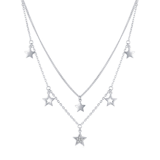 TRIBE 6 star silver necklace