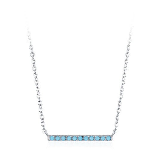 TRIBE art deco bar silver necklace