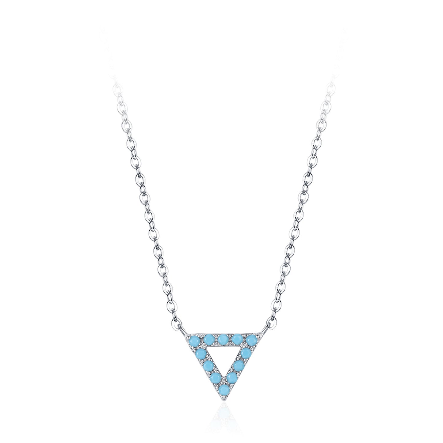 TRIBE art deco triangle silver necklace