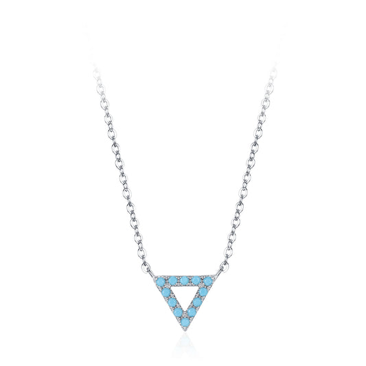 TRIBE art deco triangle silver necklace