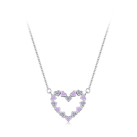 TRIBE art deco heart silver necklace