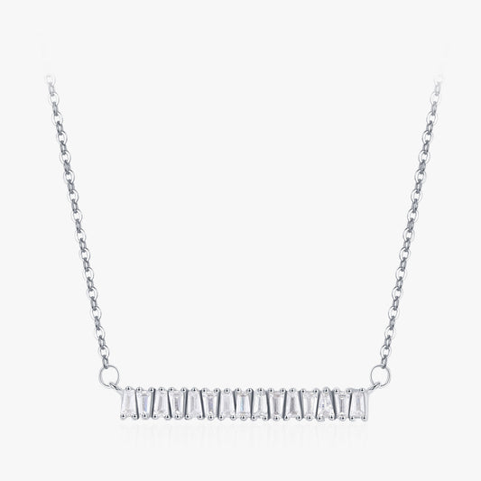 TRIBE Gatsby bar silver necklace