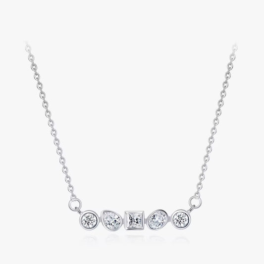 TRIBE Gatsby multi-stone silver necklace