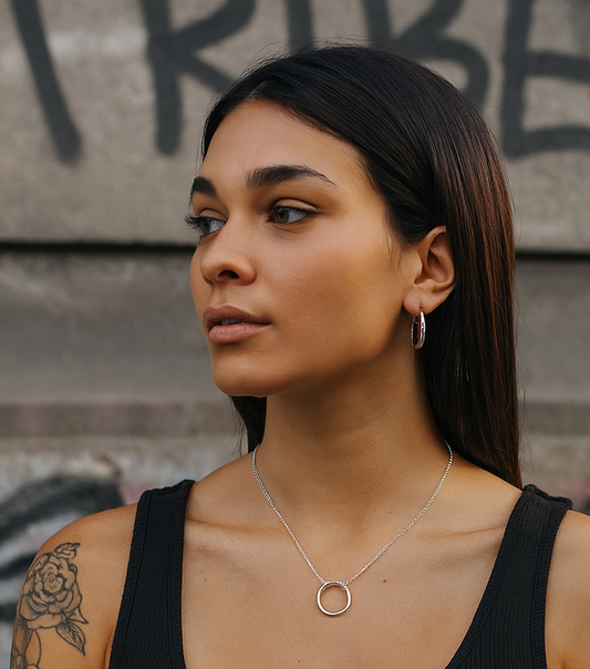 TRIBE silver ring necklace